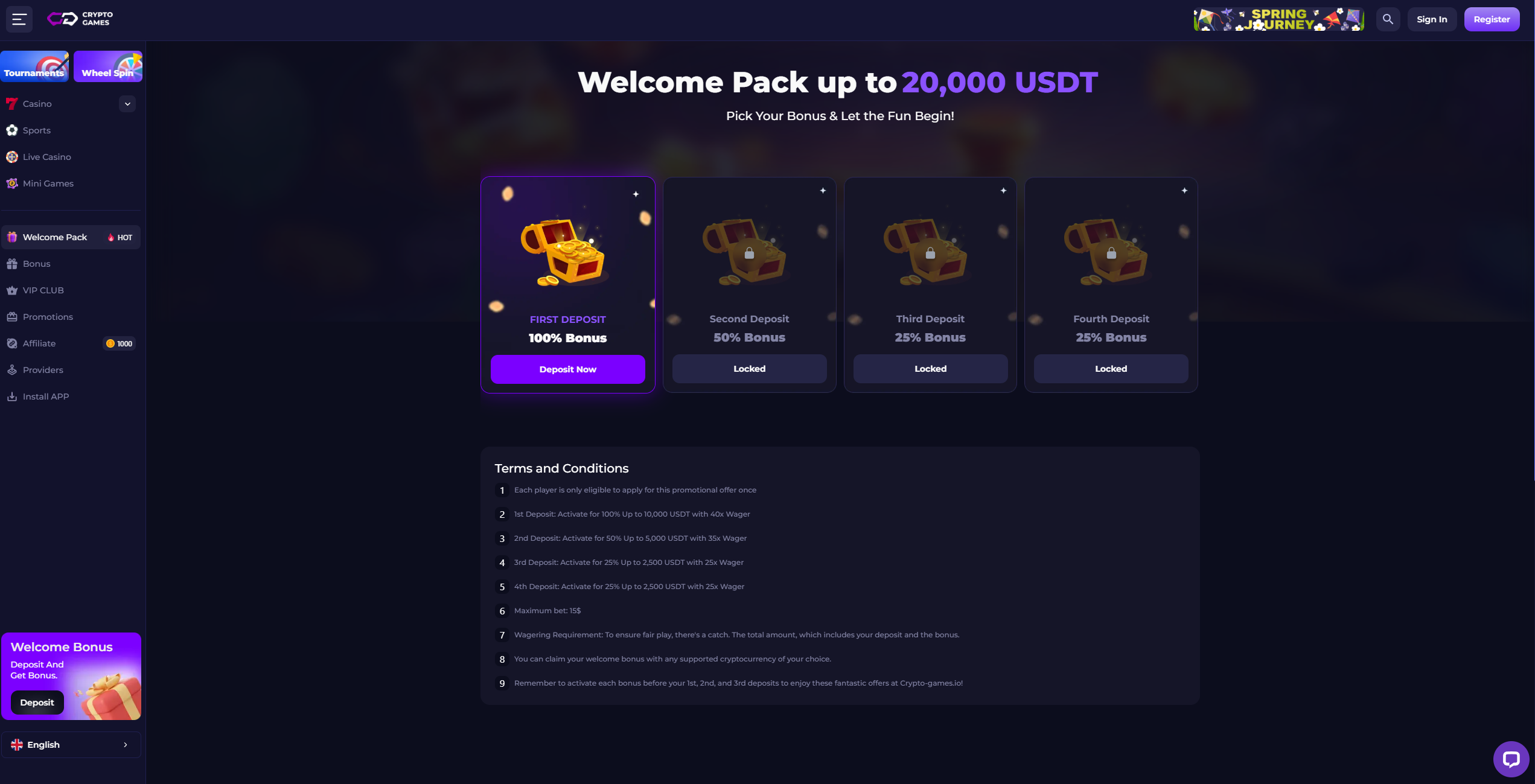 Crypto-Games crypto casino homepage